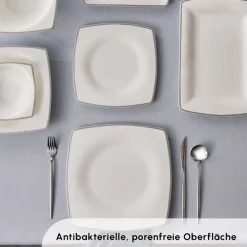 Karaca Fine Pearl Neklus 58-Teiliges 12-Personen Geschirrset Platin