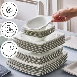 Karaca Fine Pearl Neklus 58-Teiliges 12-Personen Geschirrset Platin