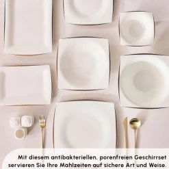Karaca Fine Pearl New Agate 58-Teiliges 12-Personen Geschirrset Gold
