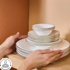 Karaca Fine Pearl New Fame Frühstücksset für 6 Personen, 26-teilig – Platin