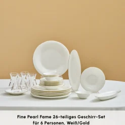 Karaca Fine Pearl New Fame Frühstücksset für 6 Personen, 26-teilig – Gold