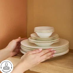 Karaca Fine Pearl New Fame Frühstücksset für 6 Personen, 26-teilig – Gold