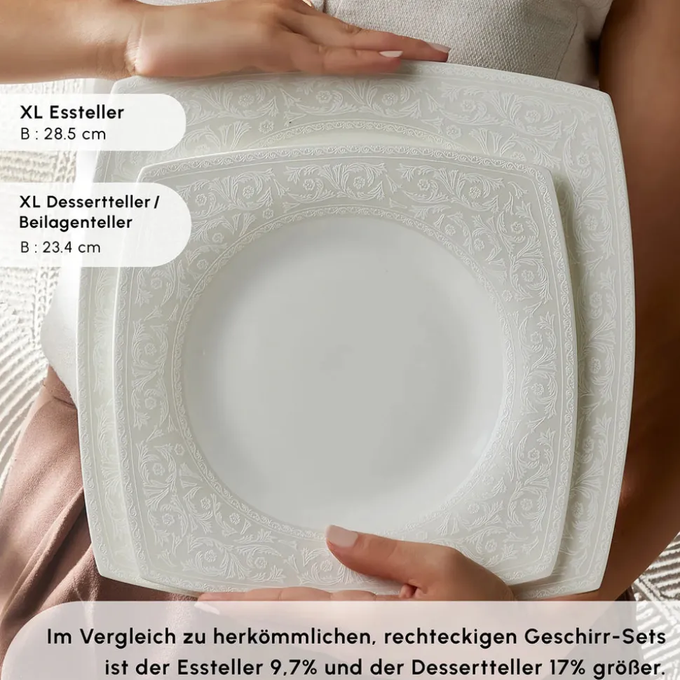 Karaca Fine Pearl Roma 58-Teiliges 12-Personen Geschirrset