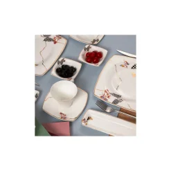 Karaca Fine Pearl Unique 26 Pieces Pearl Breakfast and Serveware Set Square, for 6 Person