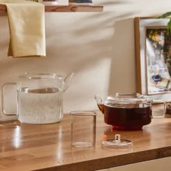 Karaca Flache Borosilikatglas-Teekanne