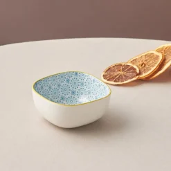 Karaca Floral Blauer Quadratischer Snackteller 10Cm