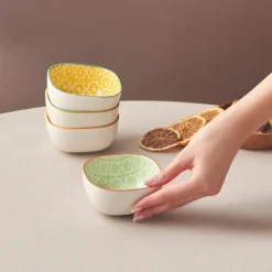 Karaca Floral Blauer Quadratischer Snackteller 10Cm