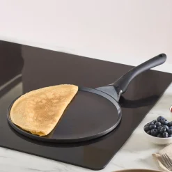 Karaca Fluffy Antihaft-Induktionspfanne mit Keramikbeschichtung für Crêpes und Pfannkuchen, 26 cm, schwarz