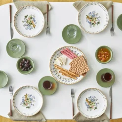 Karaca Foliage 25 Teile für 6 Personen Porzellan Frühstück/Service Set