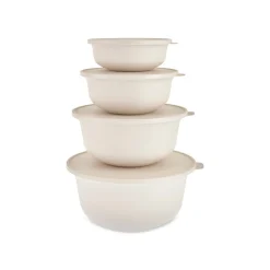 Karaca Forbs 4-teiliges 2 in 1 Aufbewahrungsbehälter-Set, Creme