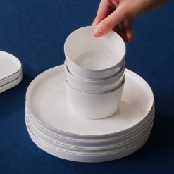 Karaca Forever Bone Bomo 22-teiliges Frühstücksset für 6 Personen – Platin