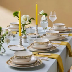 Karaca Forever Bone Bondi, 53-teiliges Tafelservice für 12 Personen