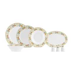 Karaca Forever Bone Britrose, 53-teiliges Tafelservice für 12 Personen