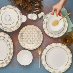 Karaca Forever Bone Dorothy 53-Teiliges 12-Personen Geschirrset