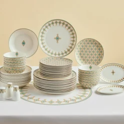 Karaca Forever Bone Dorothy, 53-teiliges Tafelservice für 12 Personen