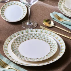 Karaca Forever Bone Emerald, 53-teiliges Tafelservice für 12 Personen