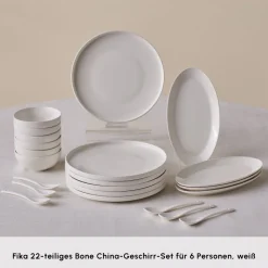 Karaca Forever Bone Fika 22-Teiliges Frühstücksset Für 6 Personen Gold