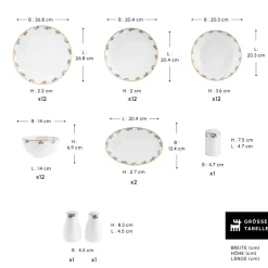 Karaca Forever Bone New Brillo 53-Teiliges 12-Personen Geschirrset