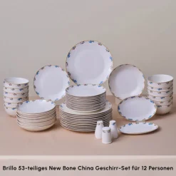 Karaca Forever Bone New Brillo 53-Teiliges 12-Personen Geschirrset