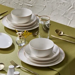 Karaca Forever Bone Ollie 53-teiliges 12-Personen Geschirrset Gold