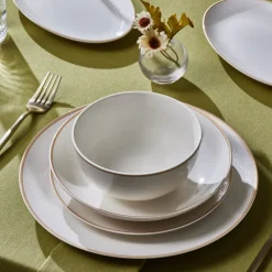 Karaca Forever Bone Ollie 53-teiliges 12-Personen Geschirrset Gold