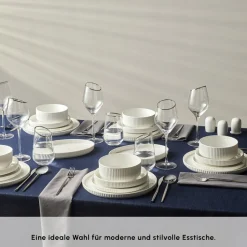 Karaca Forever Bone Pablito 53-Teiliges Tafelservice Für 12 Personen, Weiß