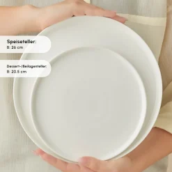 Karaca Forever Bone Pablito 53-Teiliges Tafelservice Für 12 Personen, Weiß