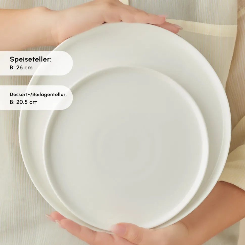 Karaca Forever Bone Pablito 53-Teiliges Tafelservice Für 12 Personen, Weiß