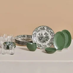 Karaca Forever Bone Vittoria, Frühstücksset 26-teilig für 6 Personen