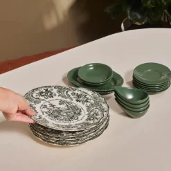 Karaca Forever Bone Vittoria, Frühstücksset 26-teilig für 6 Personen