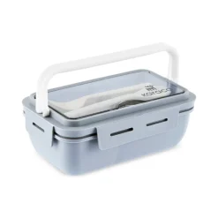 Karaca Fusca Lunchbox mit Gabel und Löffel Grau