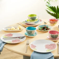 Karaca Giselle für 6 Personen Frühstücksset und Servierschalen, 26 Teilig, Porzellan