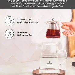 Karaca Giza Gläserne Teekanne