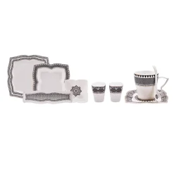 Karaca Globe 32-teiliges Frühstückssets und Servierschalen quadratisch