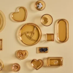 Karaca Glory Amber Glas-Zuckerdose, 17 cm