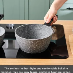 Karaca Gris Biogranit Induktions Milchtopf-Set, 2 Teilig