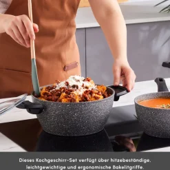 Karaca Gris Biogranite Induktion-Basis Kochgeschirr-Set, 5 Teilig