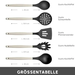Karaca Gusto 12-teiliges Messer-/Schneidebrett-Set in Creme