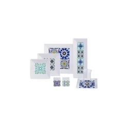 Karaca Gwen Blue 24-teiliges Frühstückssets und Servierschalen für 6 Personen