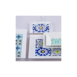 Karaca Gwen Blue 24-teiliges Frühstückssets und Servierschalen für 6 Personen