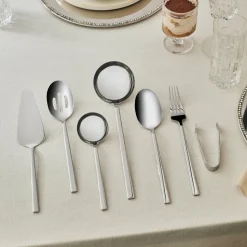 Karaca Halley 91-teiliges Edelstahl-Besteckset mit Servierbesteck für 12 Personen, Silber