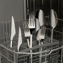 Karaca Halley 91-teiliges Edelstahl-Besteckset mit Servierbesteck für 12 Personen, Silber