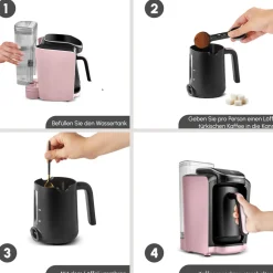Karaca Hatır Aqua Wassertank Automatische Türkische Kaffeemaschine Rose Gold