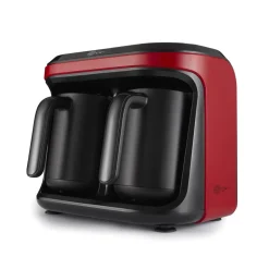 Karaca Hatır Hüps Duet Kaffeemaschine für türkischen Kaffee mit Milch Rot, 1400W