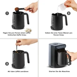 Karaca Hatır Kaffeemaschine mit Röstfunktion Anthrazit, 535W