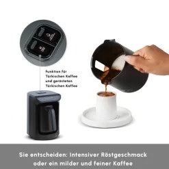 Karaca Hatır Kaffeemaschine mit Röstfunktion Anthrazit, 535W