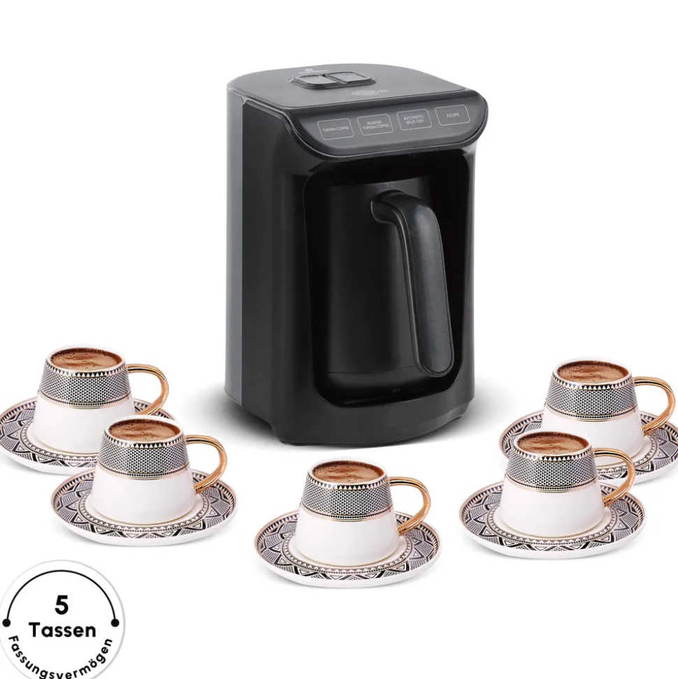 Karaca Hatır Kaffeemaschine mit Röstfunktion Shiny Black, 535 W