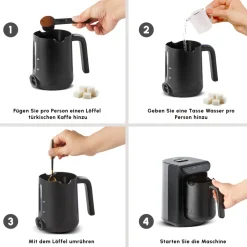 Karaca Hatır Kaffeemaschine mit Röstfunktion Shiny Black, 535 W