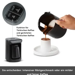 Karaca Hatır Kaffeemaschine mit Röstfunktion Shiny Black, 535 W