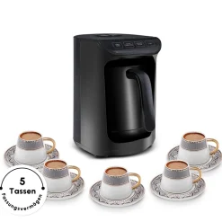Karaca Hatır Koz Milky Türkische Kaffeemaschine, Glänzend Schwarz